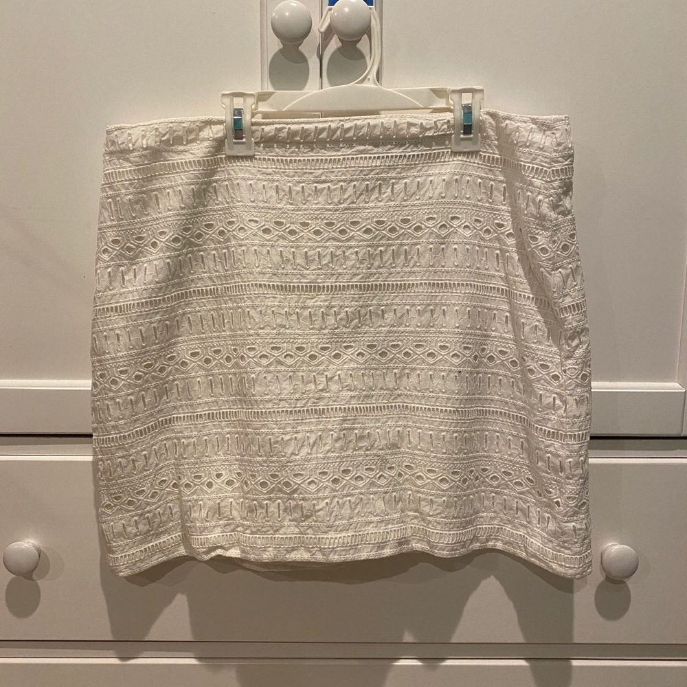 White mini skirt